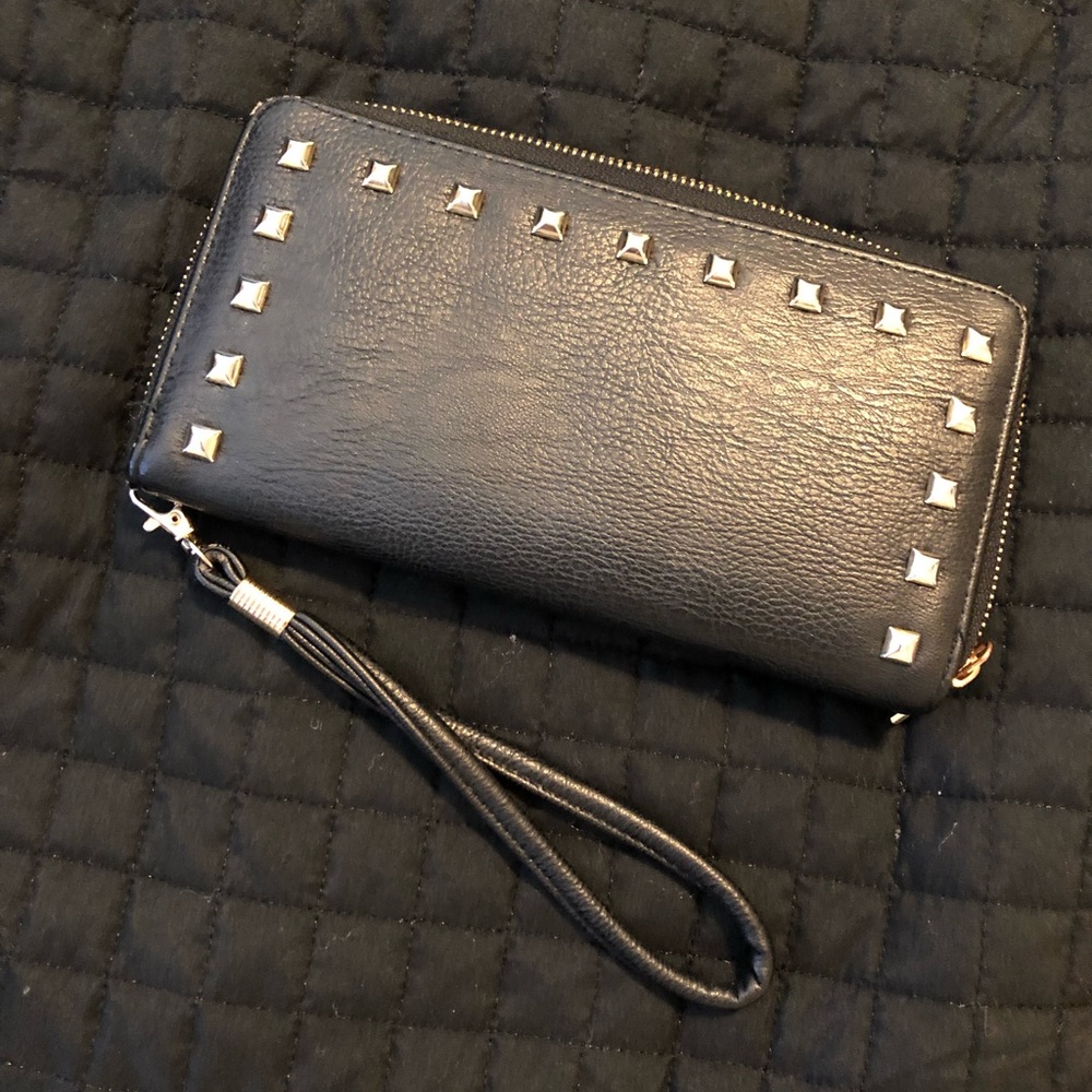 Black studded wallet